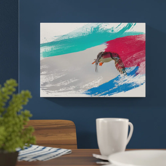 'Hunting Puffin Bird' Graphic Art Print Poster