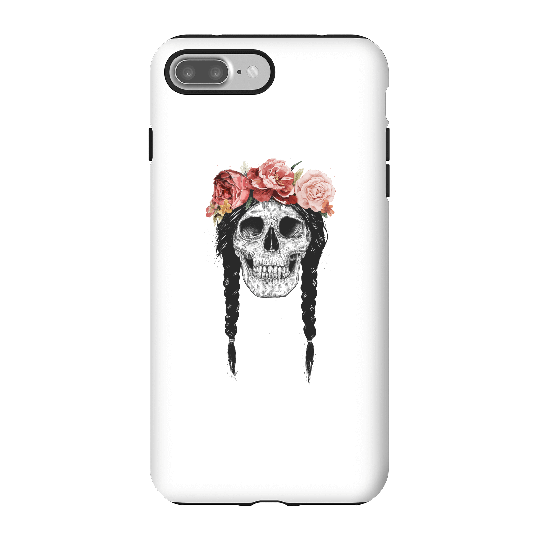 Balazs Solti Skull And Flowers Phone Case for iPhone and Android - iPhone 7 Plus - Tough Case - Gloss