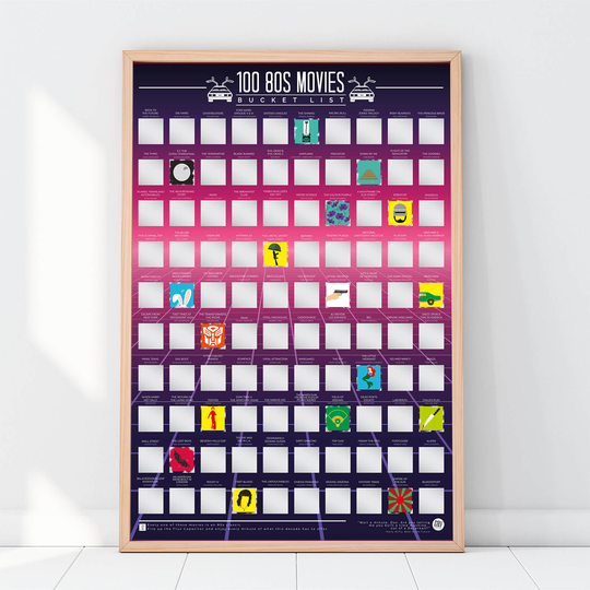 100 80s Movies Bucket List Scratch Poster