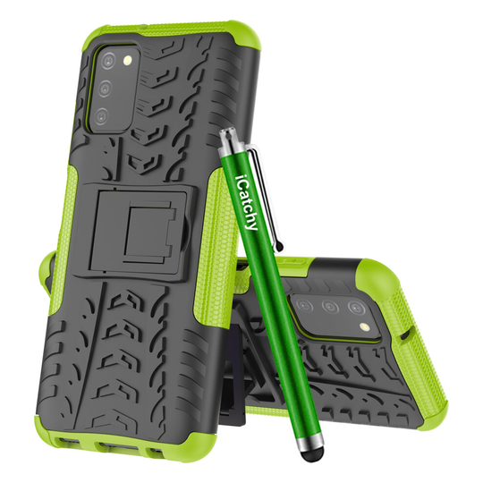 (Green) For Samsung Galaxy A03S Case, Heavy Duty Hard Tough Dual Layer Hybrid Shockproof Cover compatible For Samsung Galaxy A03S Phone Case