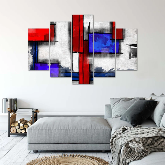 Canvas Print Abstraction Blue Red