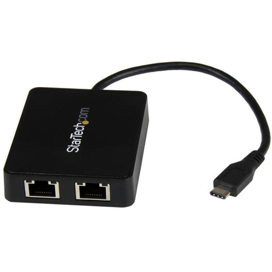 Startech.com USB-C to Dual Gigabit Ethernet Adapter with USB (Type-A) Port