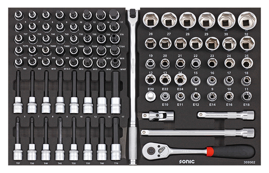 Sonic Socket set 1/2", 95-piece 309502