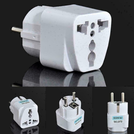 UK US AU to EU European Power Socket Plug Adapter Travel Converter