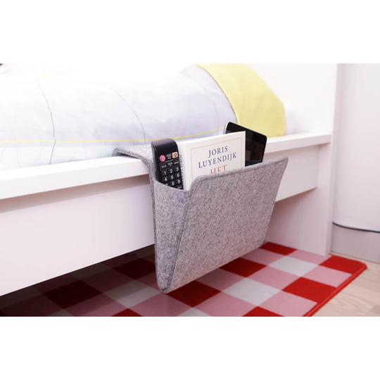 Bedside Pocket Felt Caddy - Grey