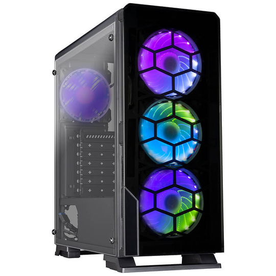 EG Diamond RGB Tempered Glass ATX Gaming Case, Black