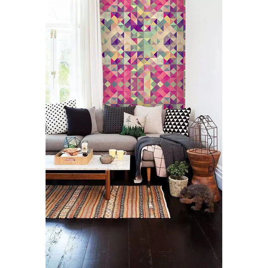 Walllpaper Roll 360X250cm Mural Decoration Wallpaper Material With Print Kitchen Livingroom Bedroom - Vintage Hipsters Geometric Textureful