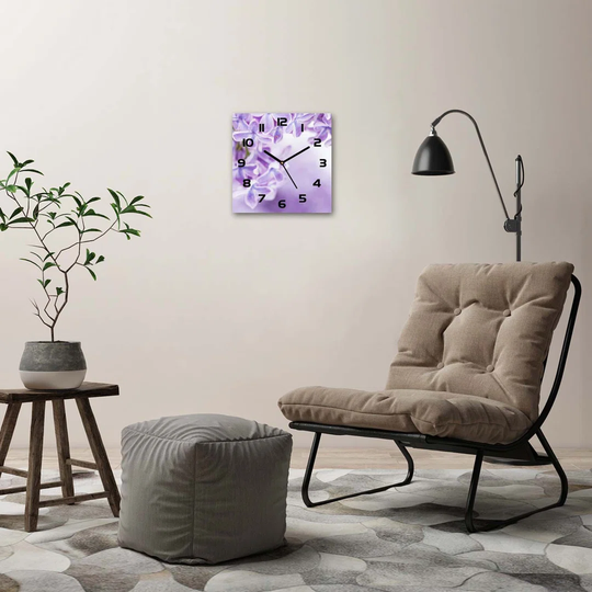 Lilac Flowers Silent Wall Clock