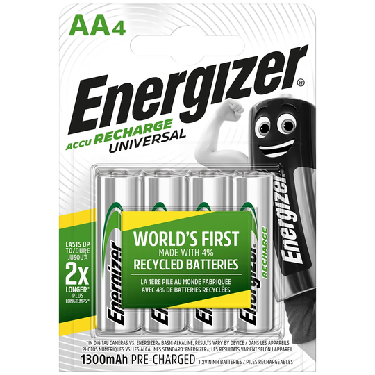 Energizer 1300 Rechargeable AA Battery - 4 Pack