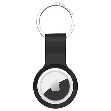 Puro Icon Apple AirTag Silicone Case with Keychain - Black