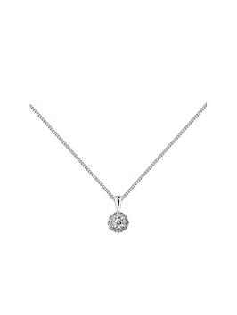 Love Diamond 9Ct White Gold 0.25 Diamond Pendant Necklace