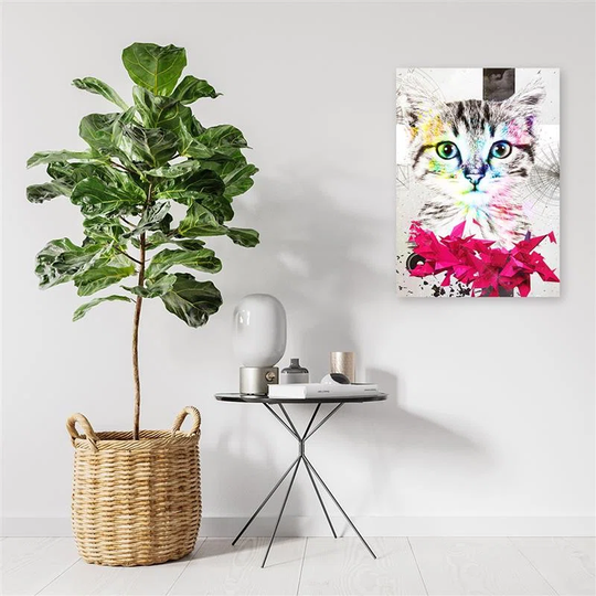 Canvas Print Abstract Colourful Cat