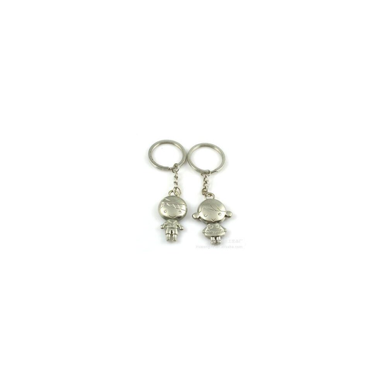 Love You Boy Girl Silver Metal Couple Keyrings Lovers Puzzle Key Chains Set 1 Pair