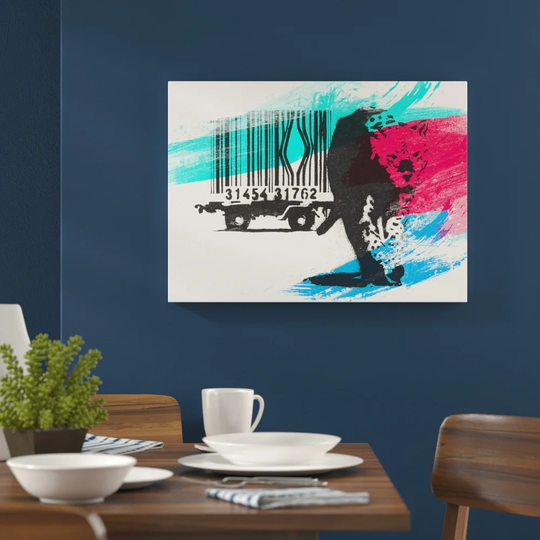 'Banksy Barcode Graffiti' Graphic Art Print Poster