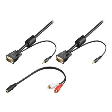Goobay VGA w/ Audio Line + RCA Adaptor - 5m - Black