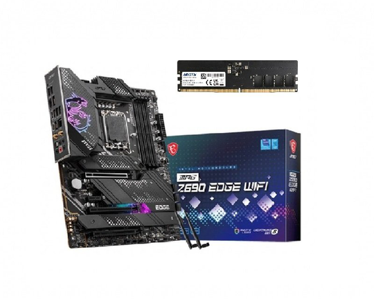MSI MPG Z690 EDGE WIFI ATX Motherboard + Adata 16GB DDR5 Memory Bundle
