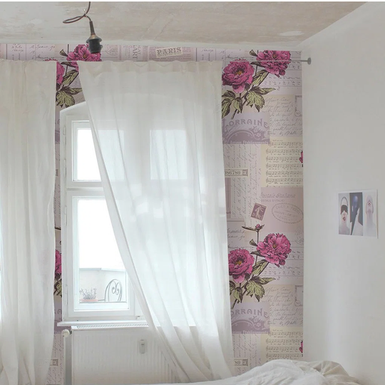 Auvillar Peonies Paper Collage Wallpaper