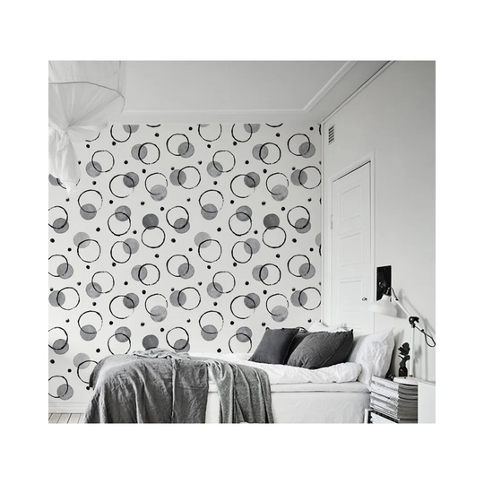 Aeriela Aquarelle Ink Circles Geometric Wallpaper