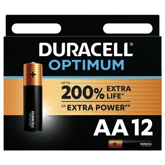Duracell Optimum AA Batteries - 12 Pack