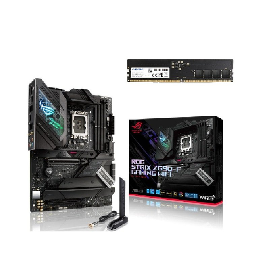 ASUS ROG STRIX Z690-F GAMING WIFI ATX Motherboard + ADATA Premier 16GB DDR5 Memory Bundle