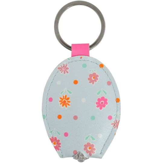ELLA BELLA ROSE KEYRING TORCH BLUE WITH FLOWERS HOLD DOWN TO ACTIVATE