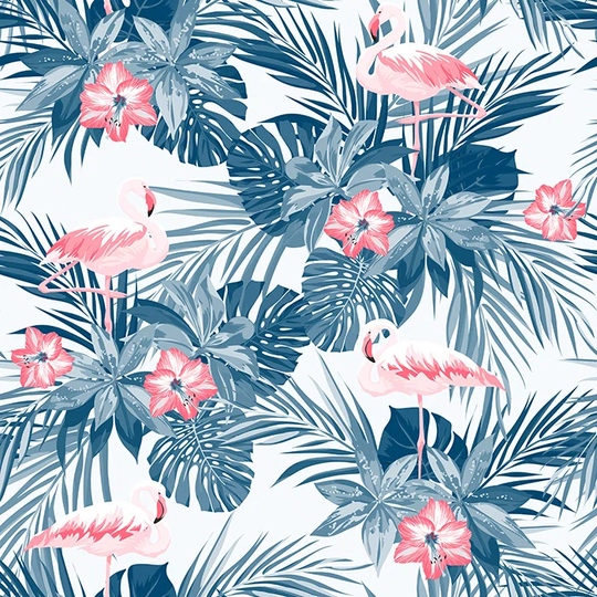 Walllpaper Roll 416X254cm Mural Decoration Kitchen Livingroom Bedroom Wallpaper Material With Print - Indigo Flamingo Birdsphoto