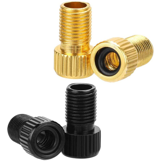 XCOZU 4 Pcs Presta Valve Adapter, Brass Presta to Schrader Adapter Converter/Bike Bicycle Valve Adaptor with Seal Black O-Ring, Inflate Tyre Using