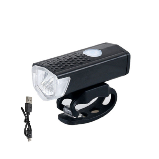(Black) USB Rechargeable LED Bicycle Light Headlight Taillight Set Bike Cycle