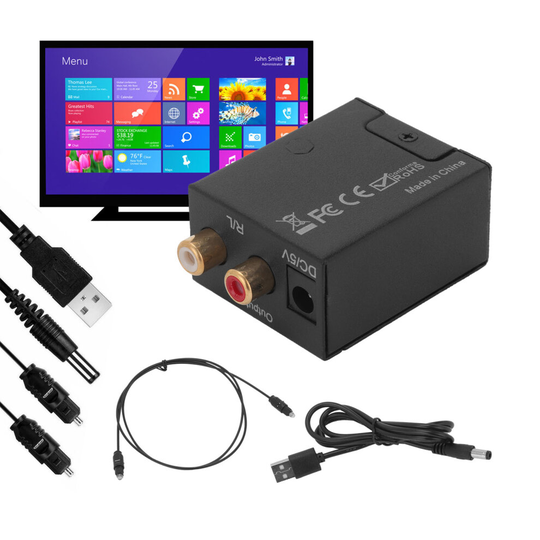 Coaxial Toslink To RCA LR Sound Digital Audio Adapter Converter