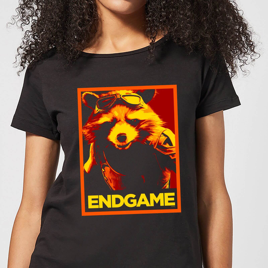 Avengers Endgame Rocket Poster Women's T-Shirt - Black - S - Black