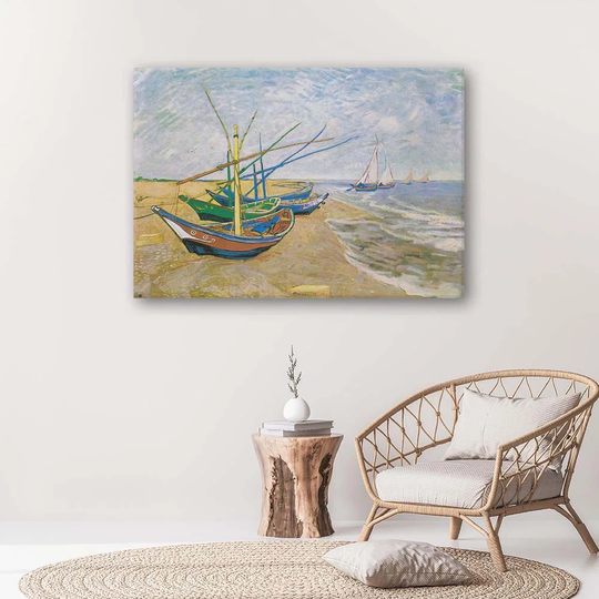 Canvas Print Fishing Boats On The Beach - V. Van Gogh