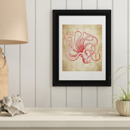 'Octopus' Framed Graphic Art Print Poster