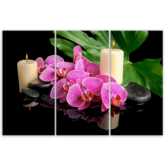 Canvas Print Orchid Orchid Candles