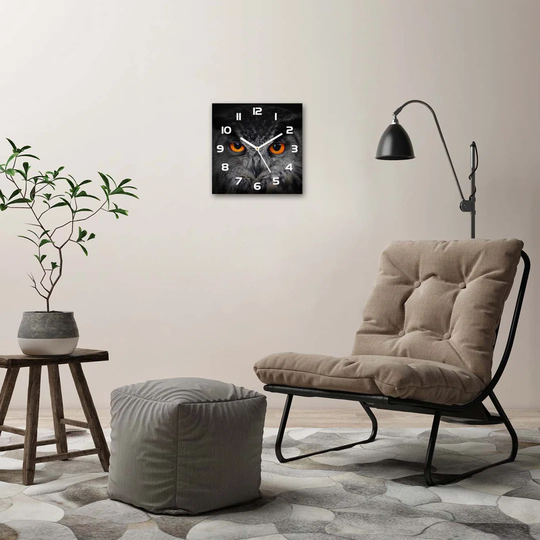 Jhayce Devil's Eyes of an Owl Silent Wall Clock