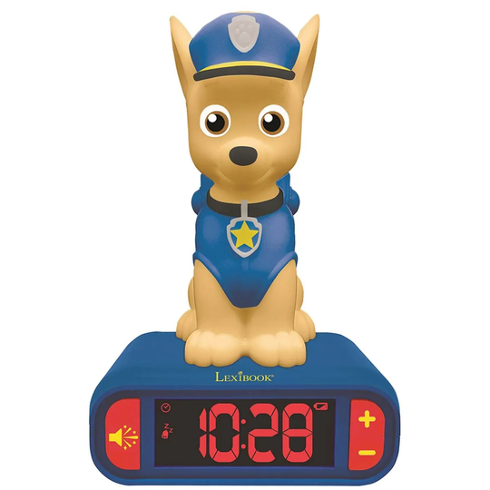 Lexibook Paw Patrol Chase Childrens Clock With Night Light