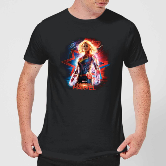 Captain Marvel Poster Men's T-Shirt - Black - XS