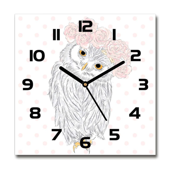 Ible Owl in a Wreath Silent Wall Clock