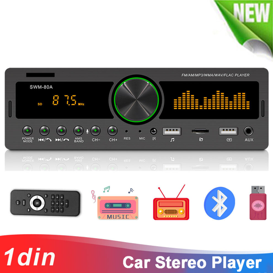 Car Radio Bluetooth Stereo MP3 Player FM/USB/AUX/TF In-dash Head Unit