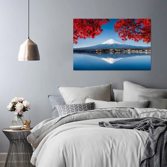 Canvas Print Japan Mountain Fuji Red