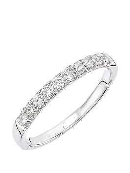 Love DIAMOND 9ct white gold 33 point micro setting eternity ring, One Colour, Size M, Women