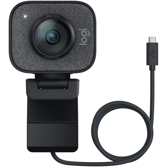 Logitech StreamCam Web Camera, 1080P HD 60fps Streaming Webcam with USB-C and Built-in Microphone, Graphite - Black
