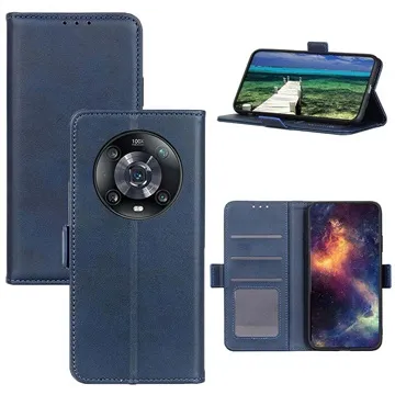 Honor Magic4 Pro Wallet Case with Magnetic Closure - Blue