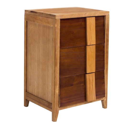 Bertold Wood 3 Drawer Bedside Table