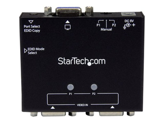 StarTech.com 2-Port VGA Auto Switch Box with Priority Switching and EDID Copy - 2x1 Dual Port Monitor VGA Switch 1920x1200
