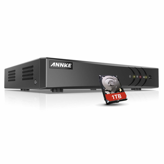 ANNKE 1TB Hard Drive + 8 Channel CCTV DVR 1080P Lite Digital Video Recorder With HDMI Output, Quick QR Code Scan Remote Access