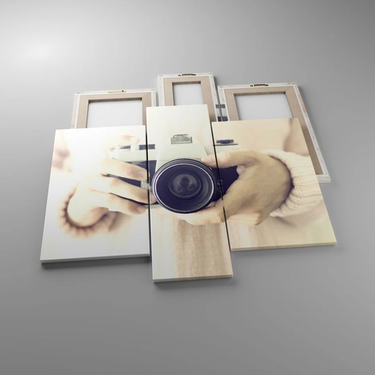 The Camera Retro - 3 Piece Wrapped Canvas Graphic Art