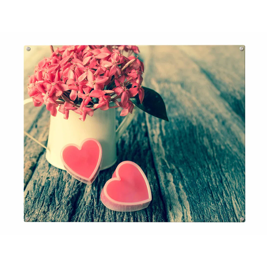 Hearts Magnetic Wall Mounted Photo Memo Board