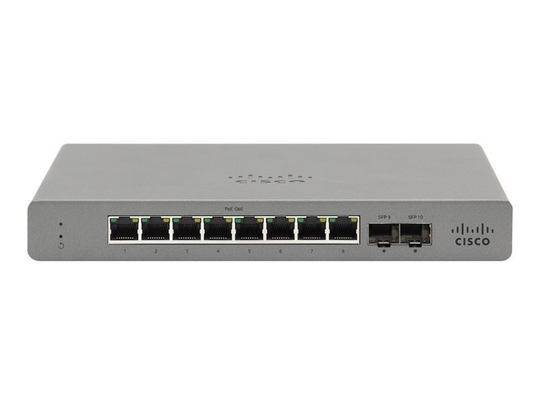 Cisco Meraki Go GS110-8P - Switch - Managed - 8 X 10/100/1000 (poe+) + 2 X Sfp (mini-gbic) (uplink) - Desktop, Wall-mountable - Poe+ (67 W)