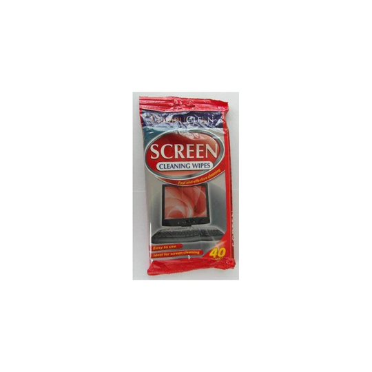 Screen Antibacterial Large Cleaning Wipes - Compuclean - Pack of 40 Wipes