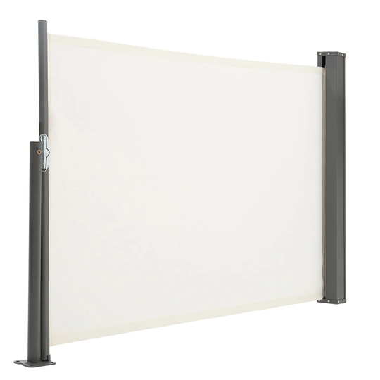 Livingandhome 3 x 1.4m Outdoor Retractable Side Awning - Beige